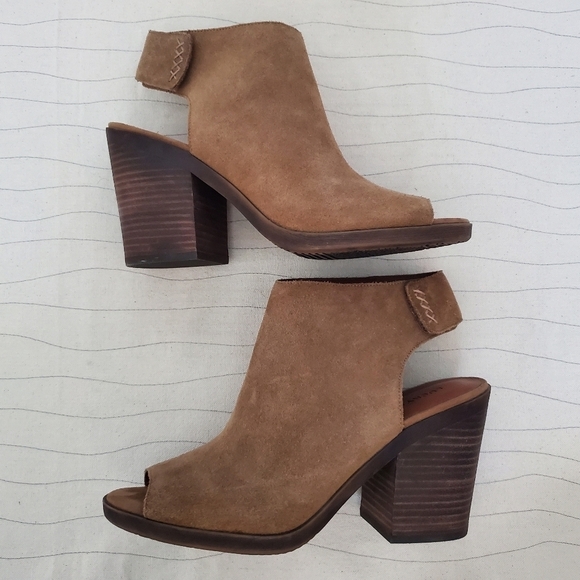 Lucky Brand Womens Brown Suede Leather Open Toe Sling Back Heels Shoes Size 10 - Picture 8 of 11